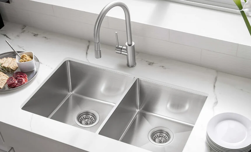 stainless steel 2 bowl kitchen sink